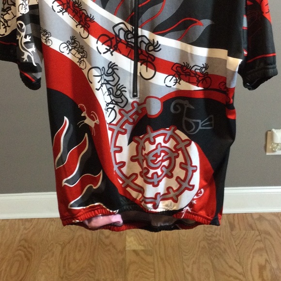 XL Kucharik red/black Kokopelli unisex bicycle jersey - Picture 7 of 15